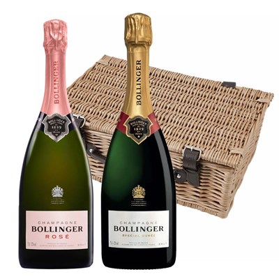 Bollinger Brut 75cl and Bollinger Rose 75cl Twin Hamper (2x75cl)